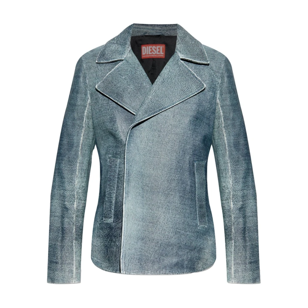 Diesel Indigo Blauw Denim Jack Dubbel-Borst Blue Heren