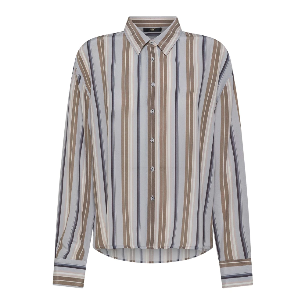 Seventy Multicolor Casual Shirt In Cotton And Silk - Female - Shirts - S - Blouses & Shirts
