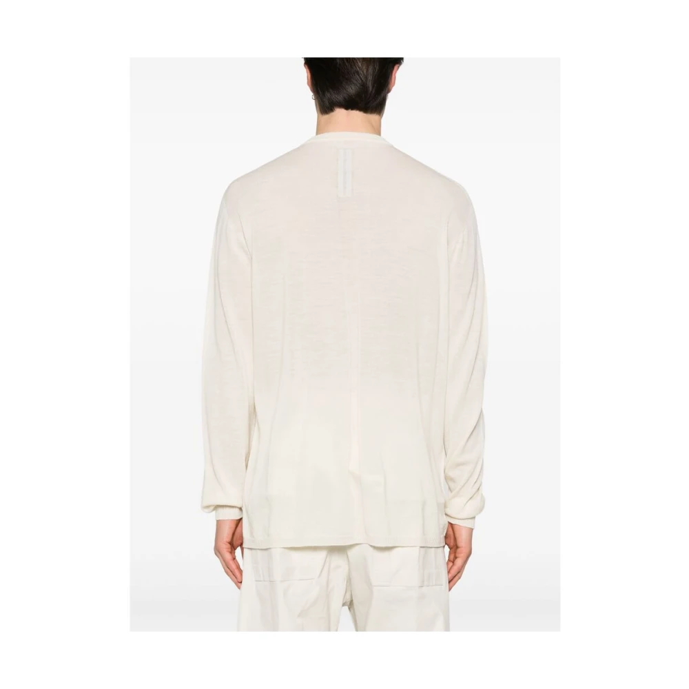 Rick Owens Trui met ronde hals en ribdetails White Heren