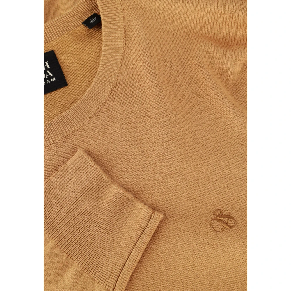 Scotch & Soda Kameel Viscose Crewneck Pullover Sweater Brown Heren