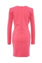 pink-v-neck-zipper-dress