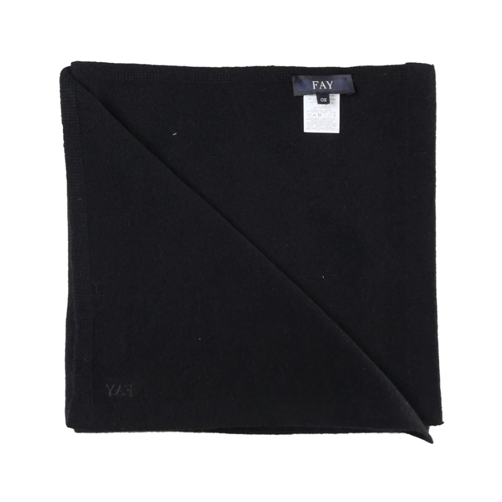 Fay Zwart Cashmere Plain Stitch Sjaal Black Dames