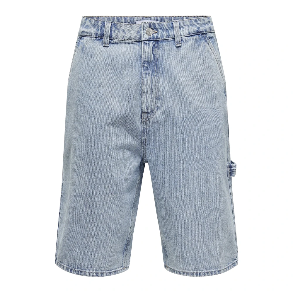 Only & Sons Urban Denim Cargo Shorts Blue Heren