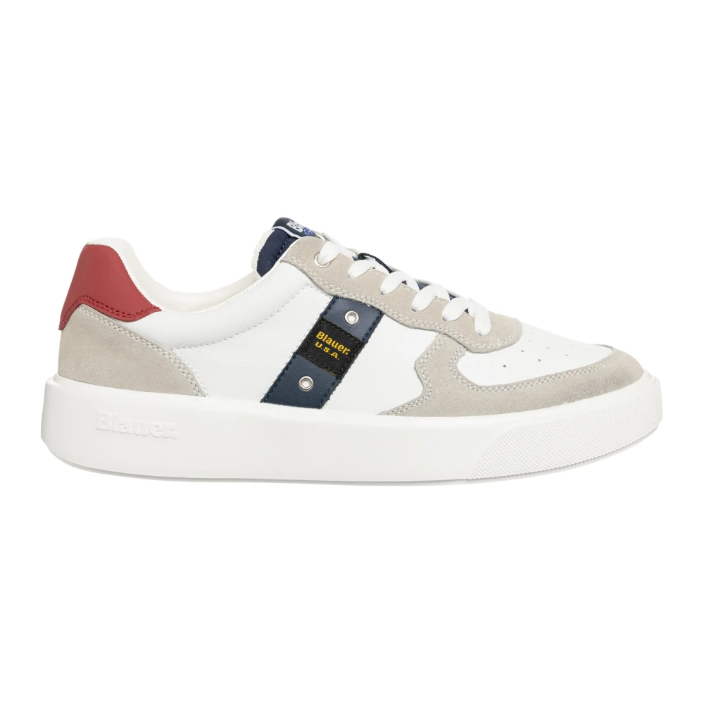 Blauer Men's White Sneakers, 11 Uk, Lace-Up Trainers