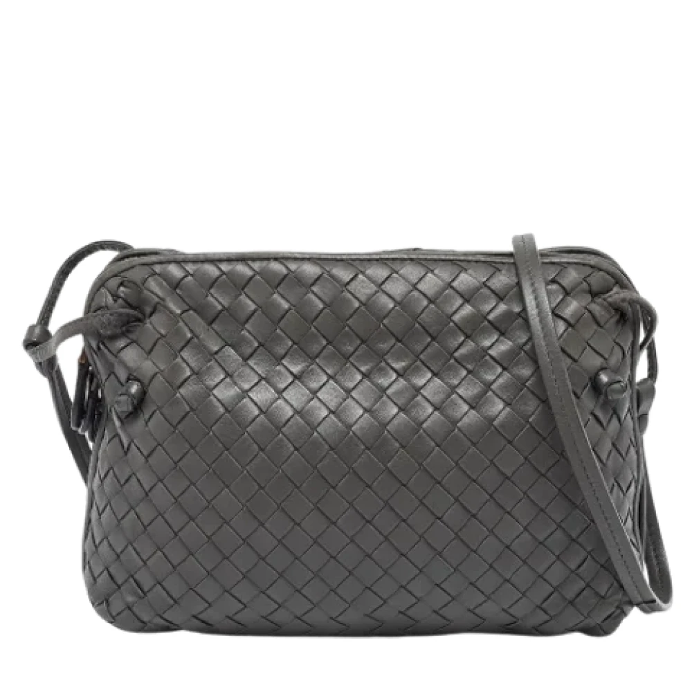 Bottega Veneta Vintage Pre-owned Leather crossbody-bags Gray Dames