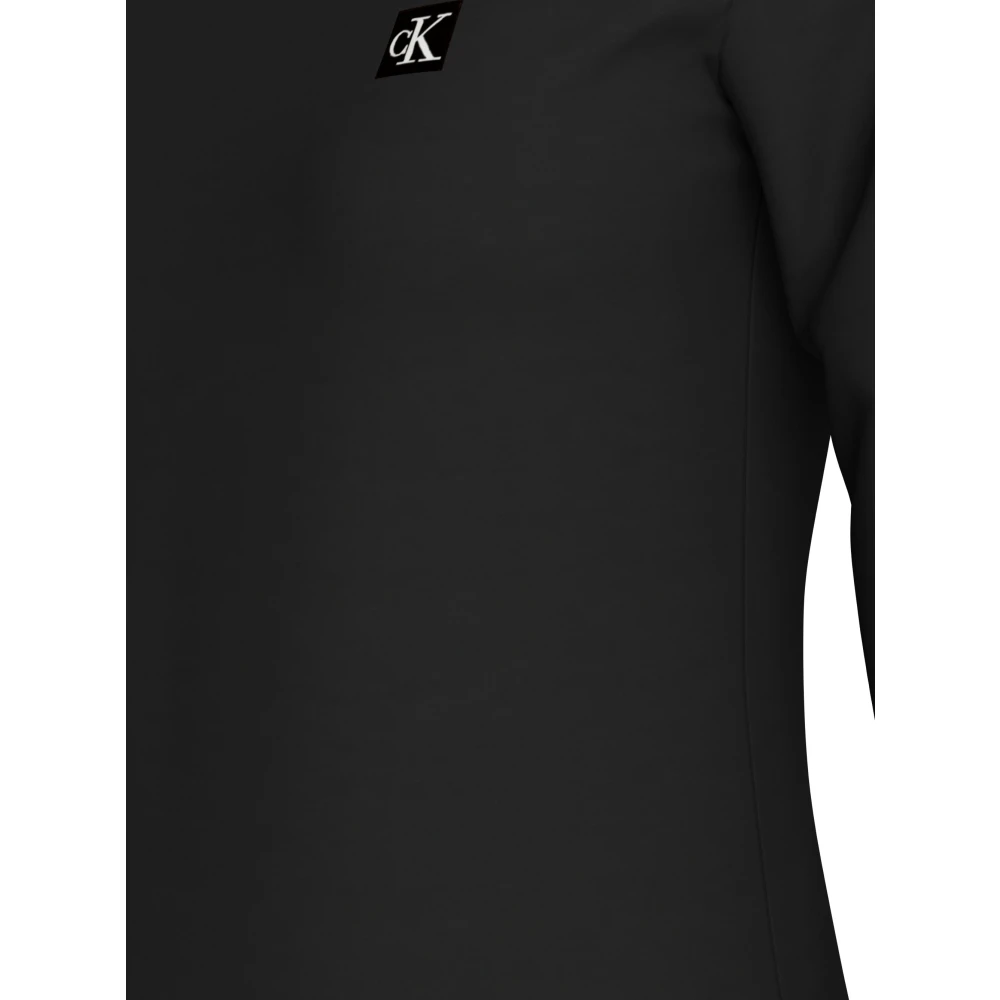 Calvin Klein Zwarte Sweater Ronde Hals Katoen Regular Fit Black Dames