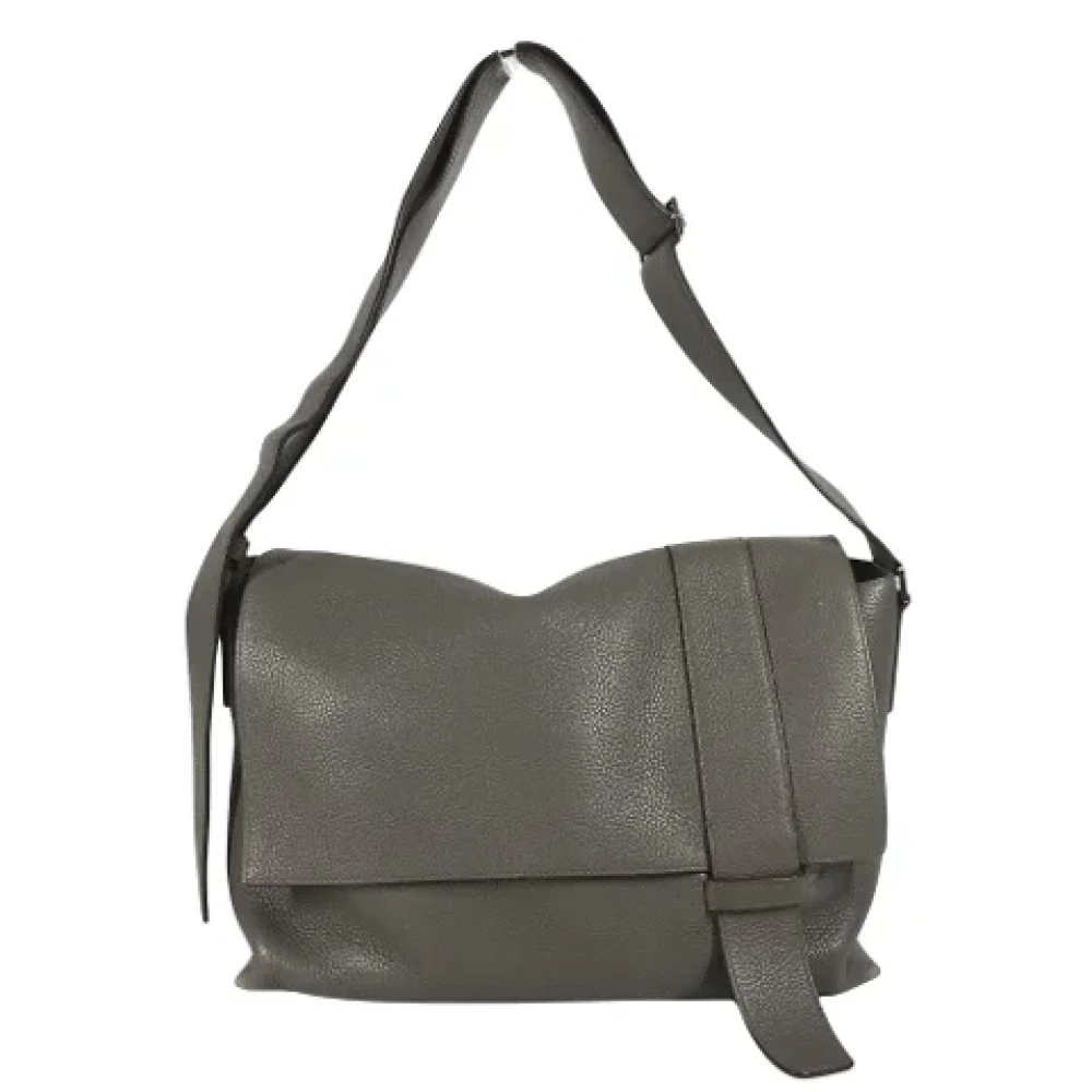 Hermès Vintage Pre-owned Leather shoulder-bags Gray Heren
