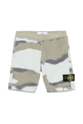 camouflage-cotton-elastic-waist-shorts