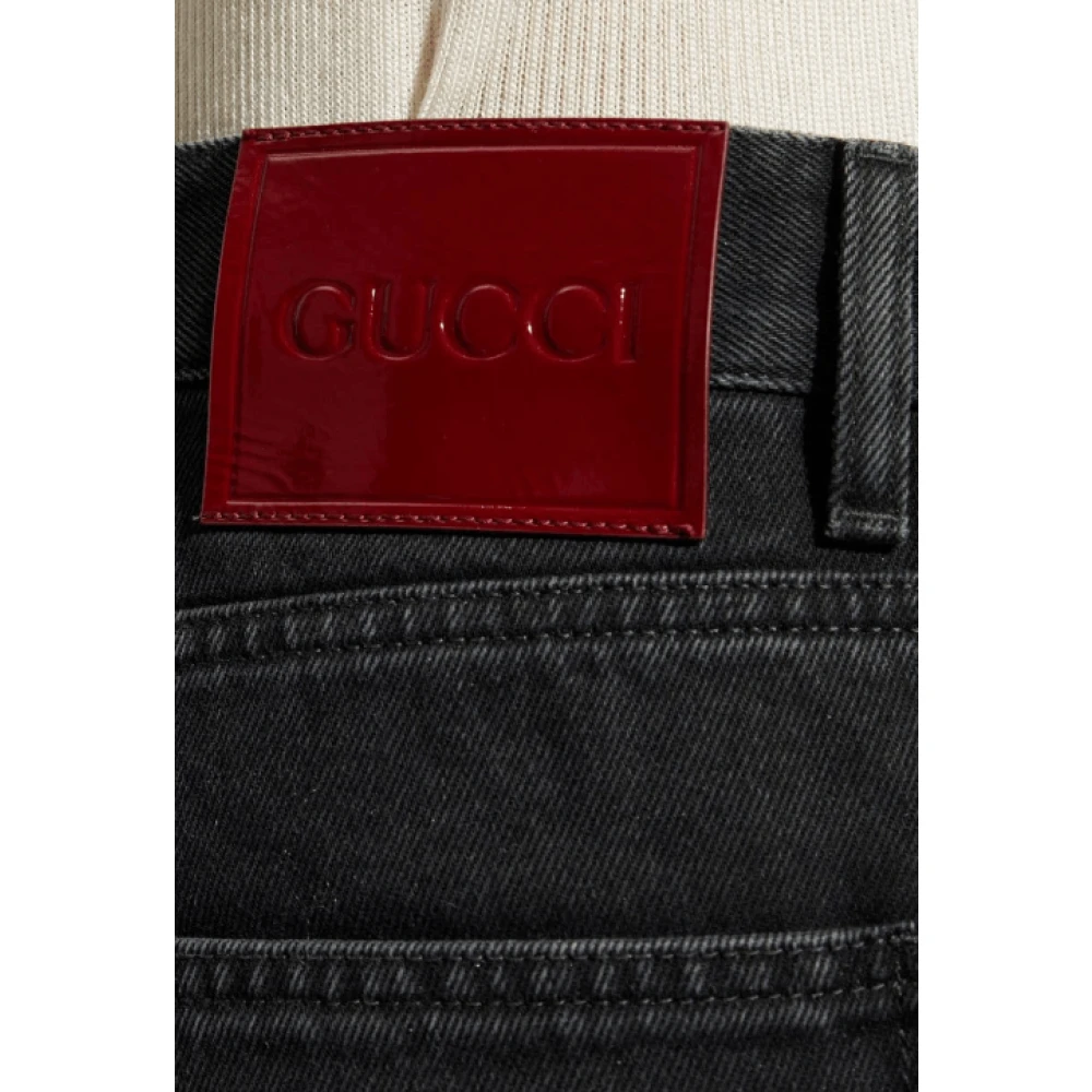 Gucci Antracietgrijze Slim-Fit Denim Jeans Gray Heren