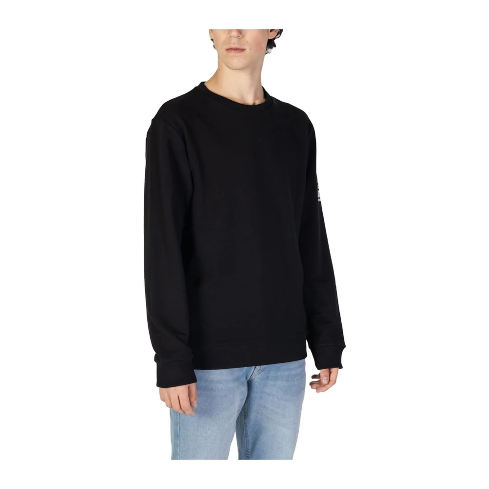 Moschino Zwarte Crewneck Katoenen Trui Black Heren