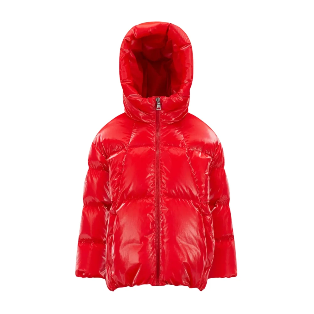 Moncler Röd huva jacka med snapfickor Red, Unisex