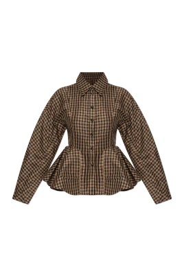 Crinkle Peplum Shirt