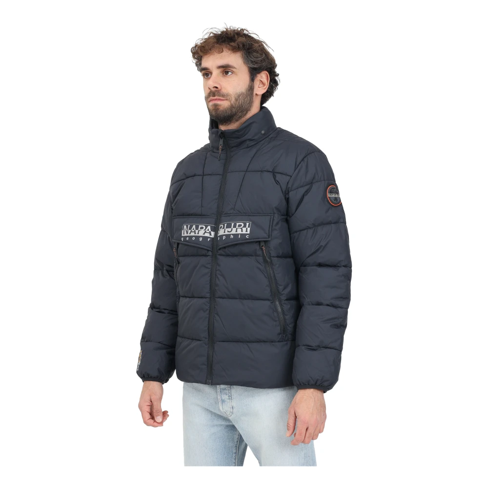 Napapijri Zwarte Rainforest Puffer Jas Mannen Black Heren