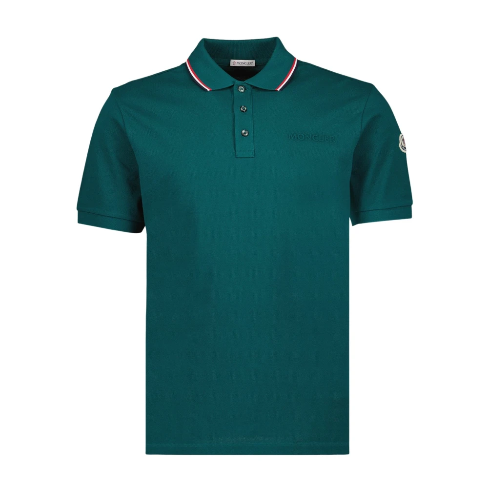Moncler Polo met logostreep Green Heren