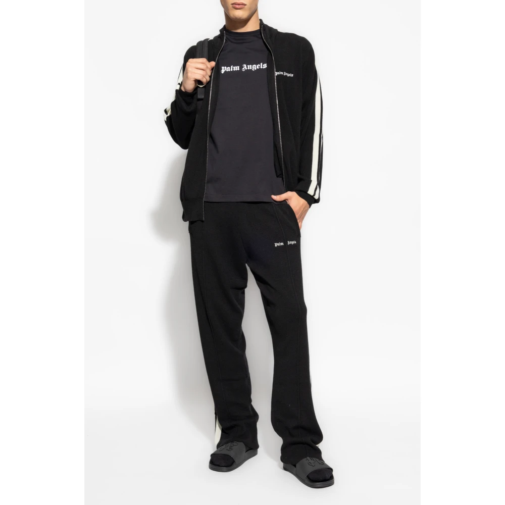 Palm Angels T-shirt met logo Black Heren