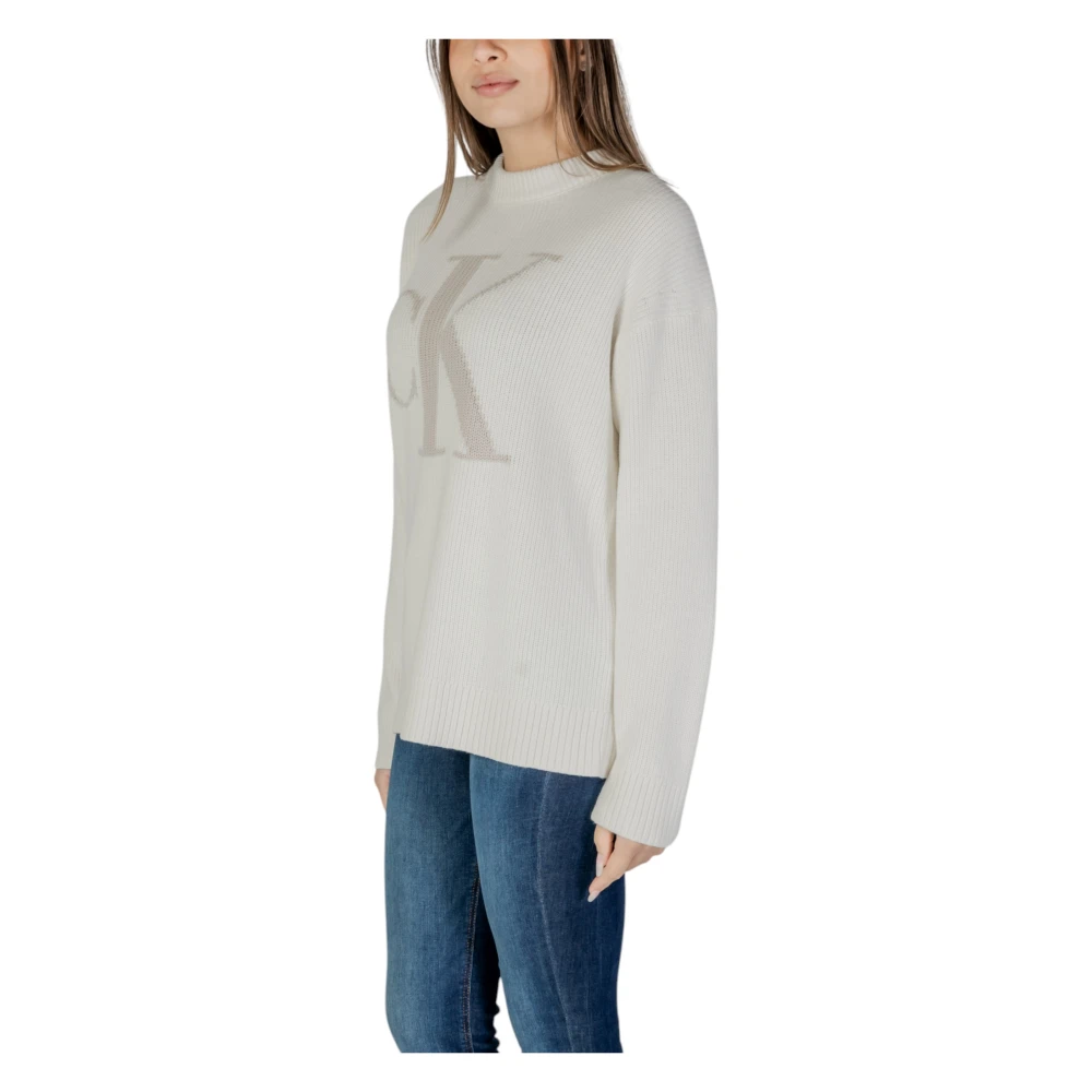 Calvin Klein Jeans Beige Katoenen Sweatshirt Ronde Hals Lente Zomer Beige Dames