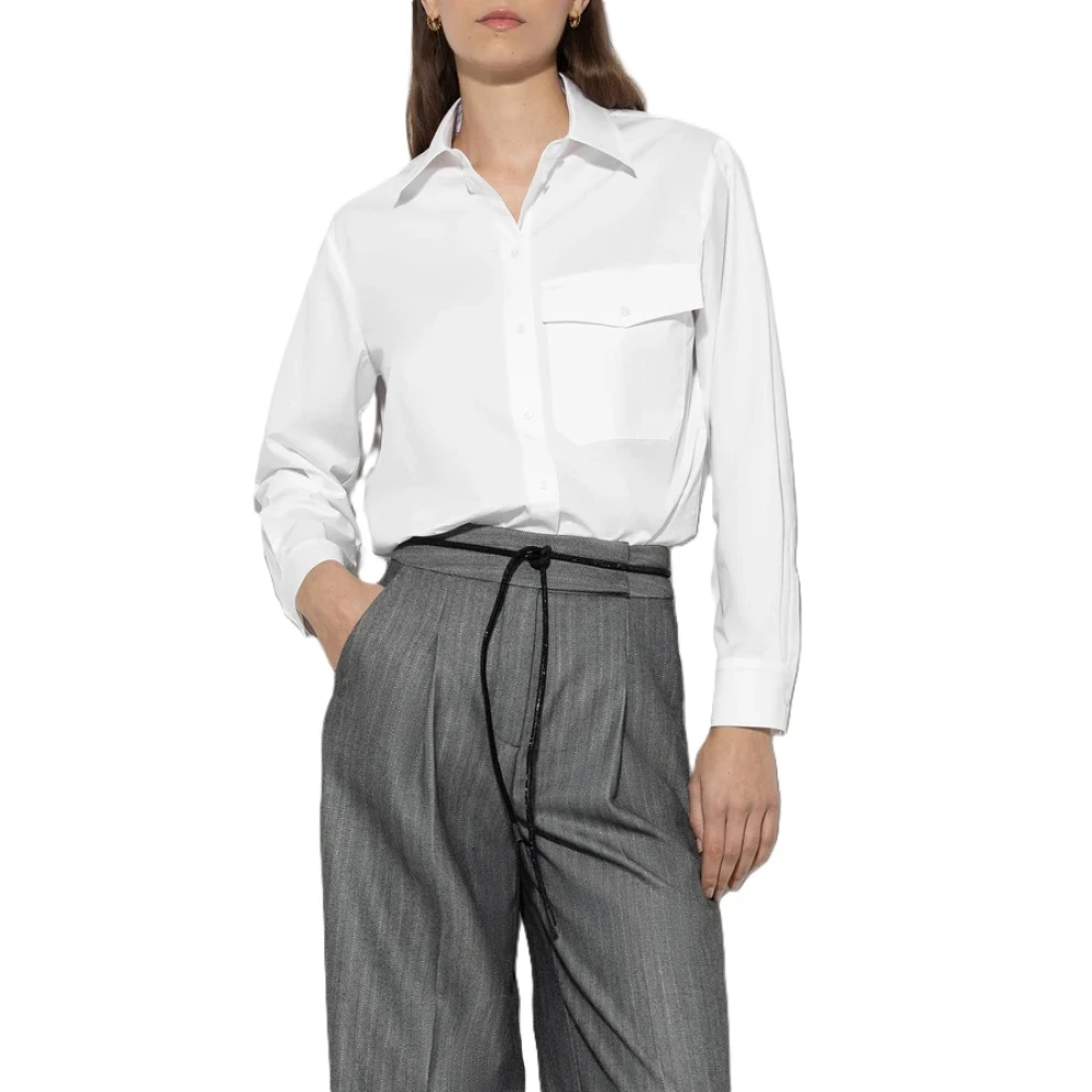 LUISA CERANO Gabardine Stretch Shirt White Dames