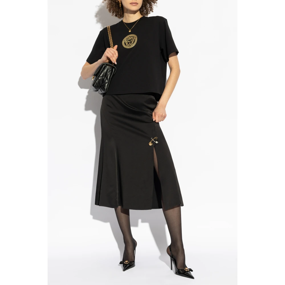 Versace T-shirt met Medusa-hoofd Black Dames