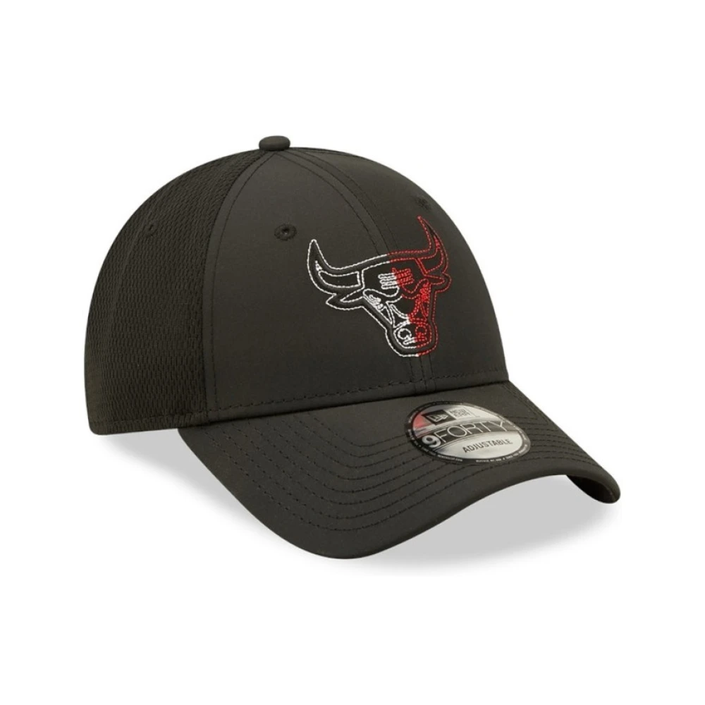 new era Zwarte Bulls Tech Mesh Pet Black Heren