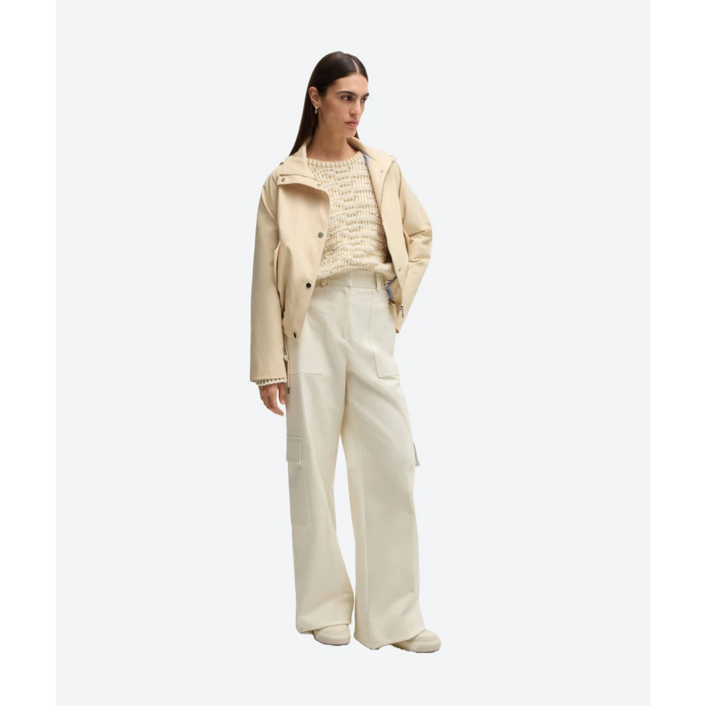 Hugo Boss Cargo Twill Katoenen Broek White Dames
