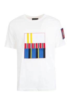 Bright White Stripe Logo Shirt