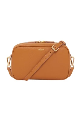Camel Calfskin Cross-Body Mini Bag