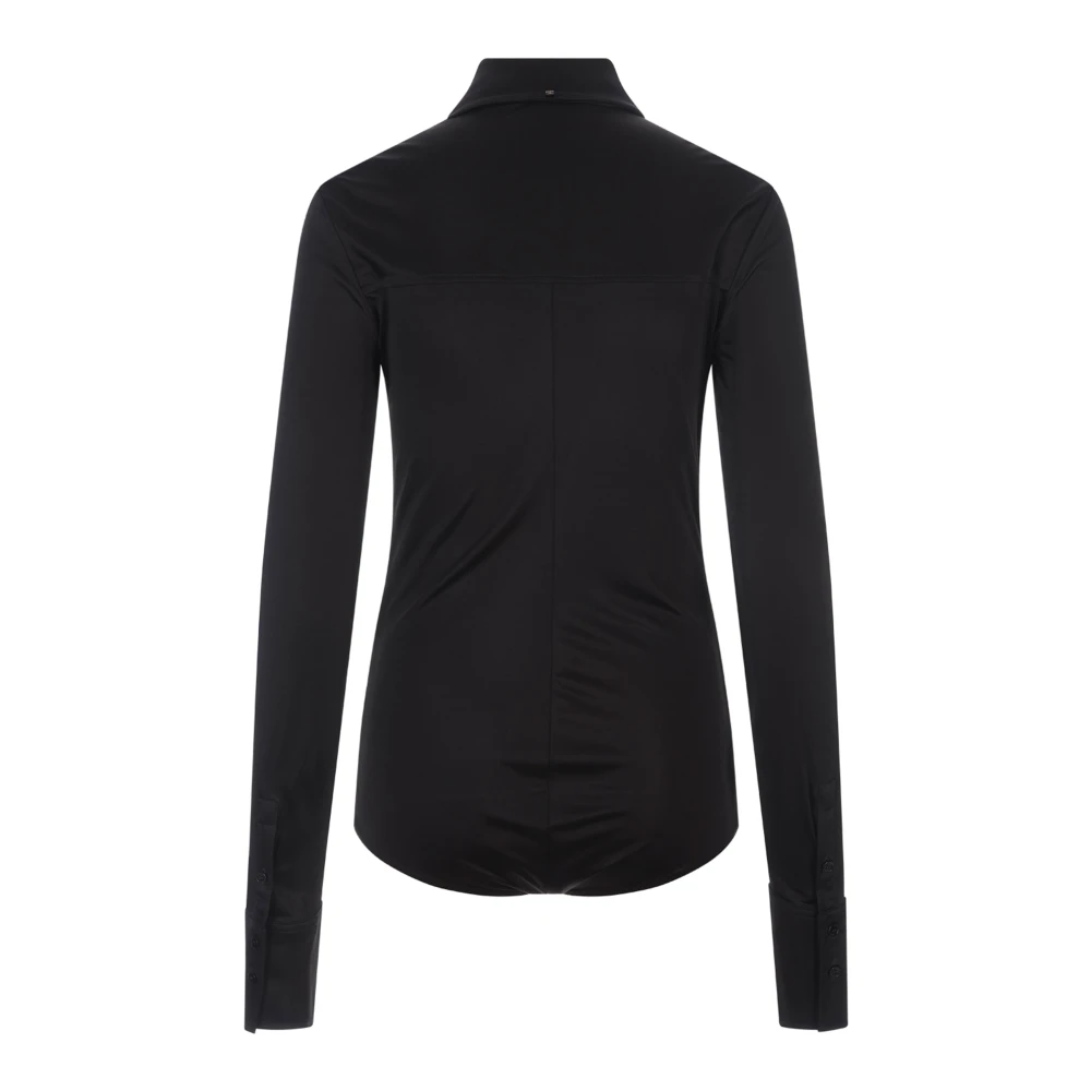 SPORTMAX Zwarte Slim Fit Overhemd Black Dames