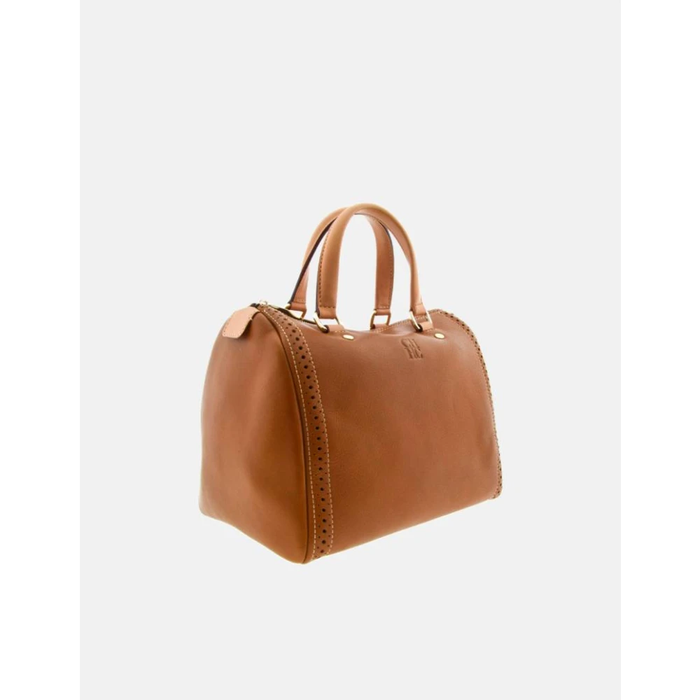 Carolina Herrera Andy 7 Kameel Leren Handtas Brown Dames