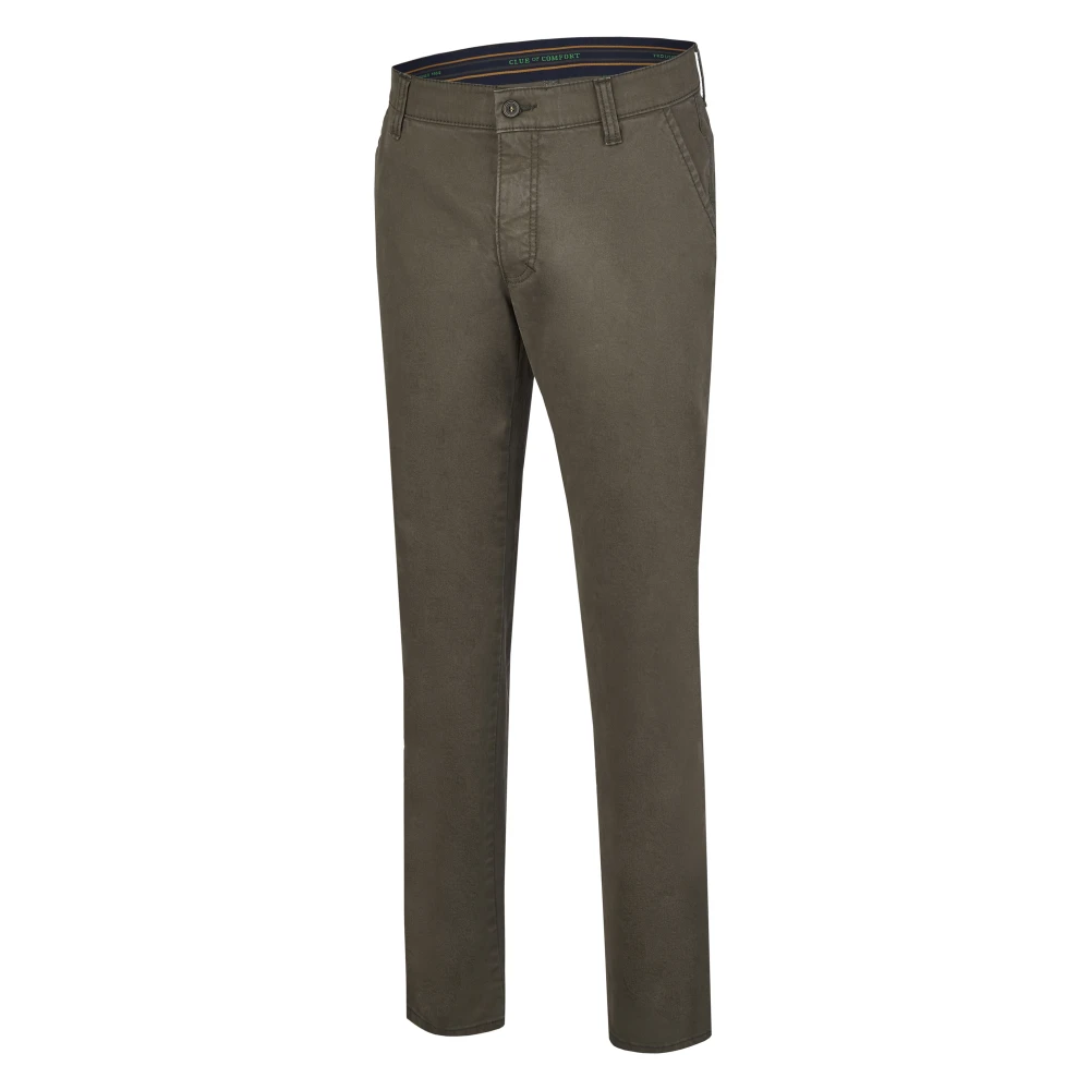 club of comfort Comfortabele platte voorkant broek Green Heren