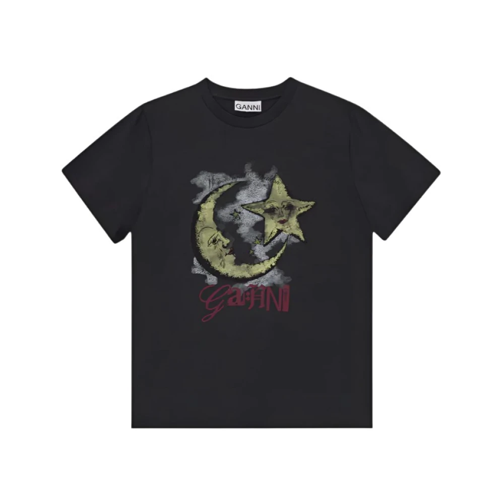 Ganni Kosmische Maan T-shirt Black Heren