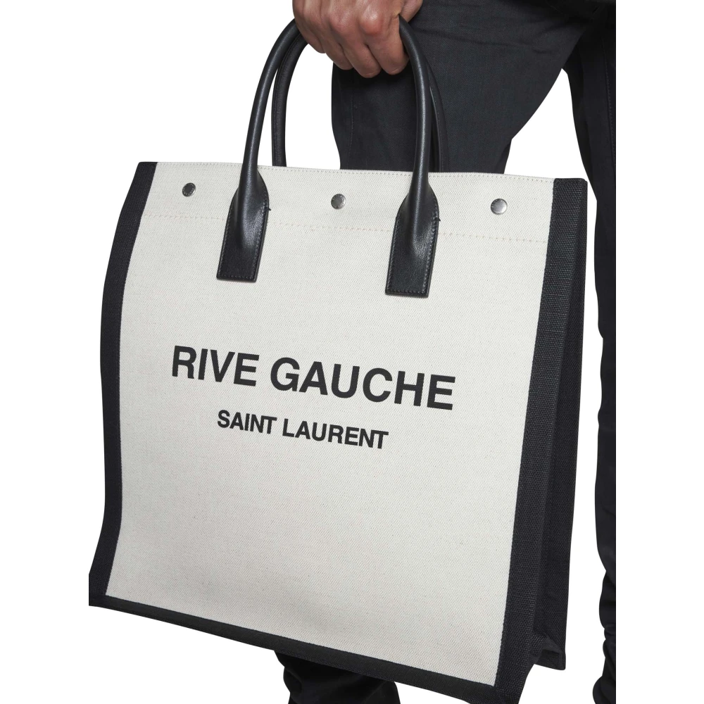 Saint Laurent Rive Gauche Tote Bag White Heren