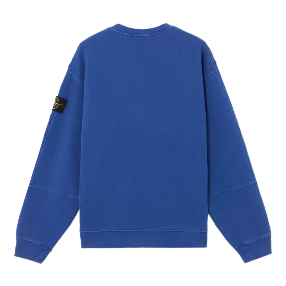 Stone Island Blauwe Ribtrui met Badge Blue Heren