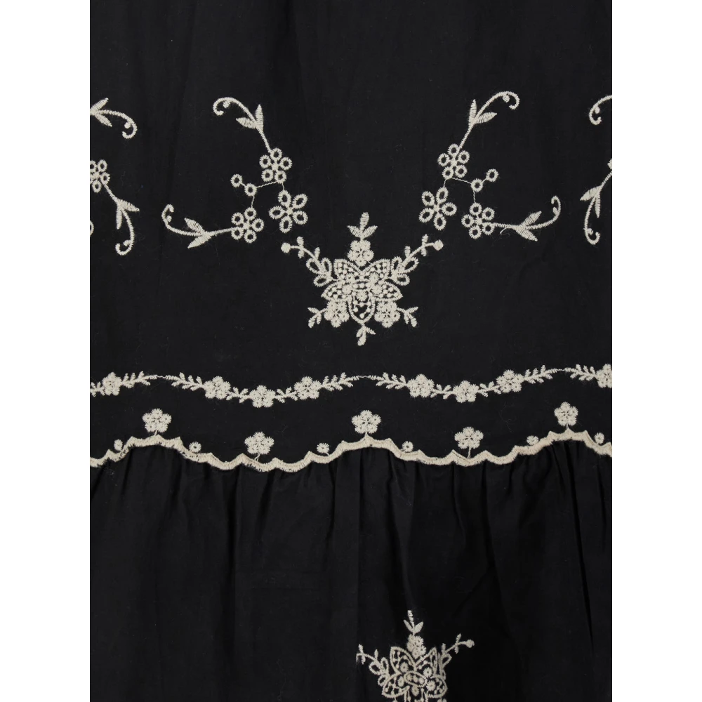 Sea NY Zwarte Geborduurde Katoenen Rok Vrouw Black Dames