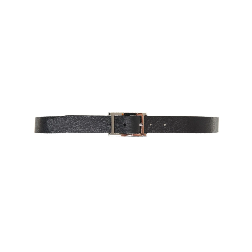 Orciani Zwarte Leren Riem Stijlvol Klassiek Ontwerp Black Heren