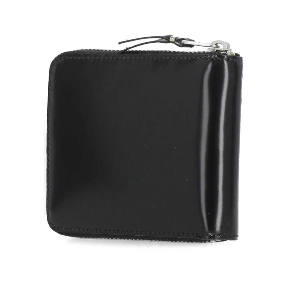 Comme des Garçons Zwarte leren portemonnee met ritssluiting Black Unisex
