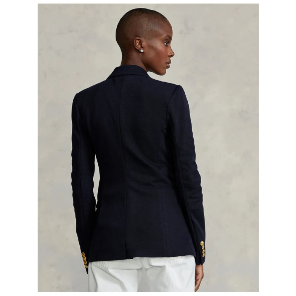 Polo Ralph Lauren Klassieke Getailleerde Blazer van Katoen en Viscose Blue Dames