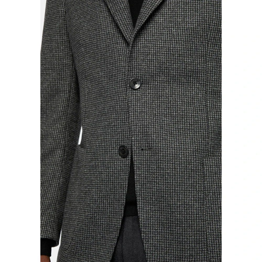 Boggi Milano Pied De Poule Jersey Blazer Stijl Cernobbio Gray Heren
