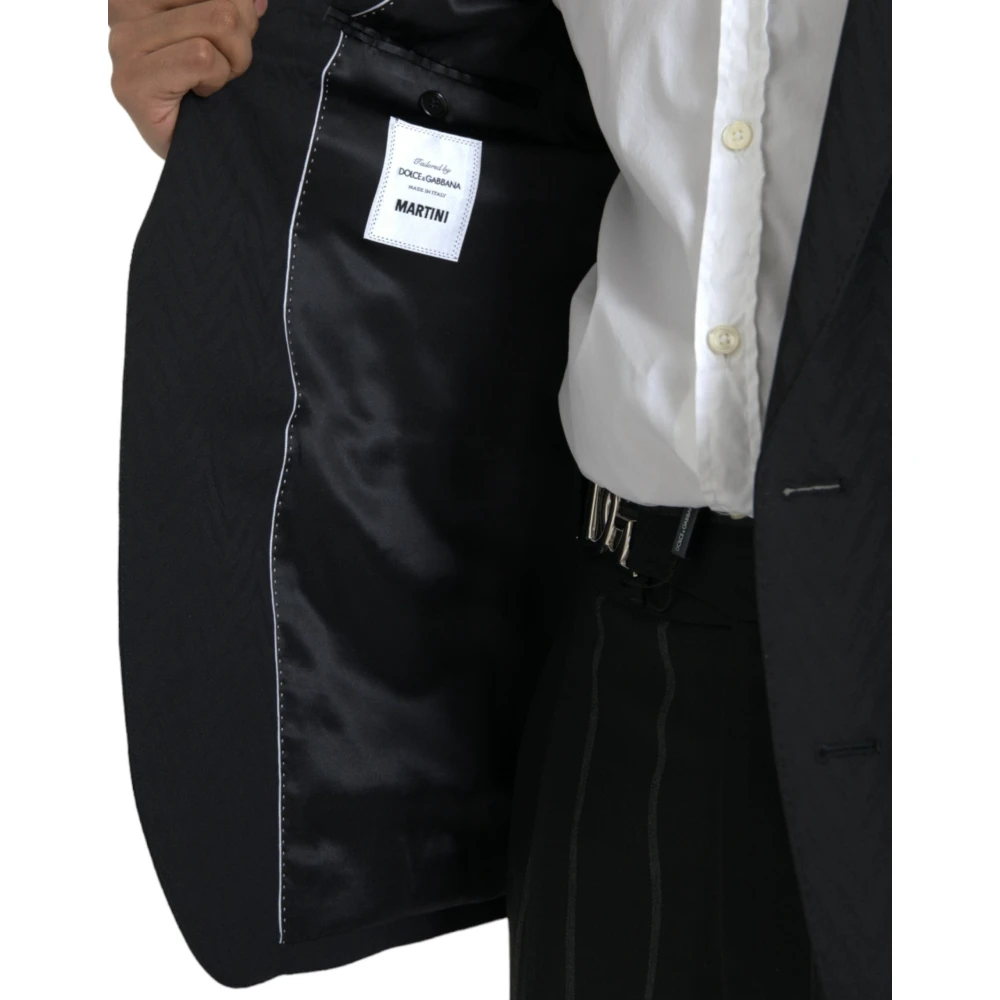 Dolce & Gabbana Zwarte Martini Slim Fit Blazer Jas Black Heren