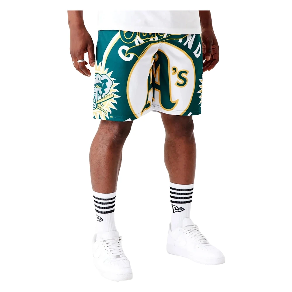 New era Athletics MLB Large Logo Shorts in Groen Green Heren