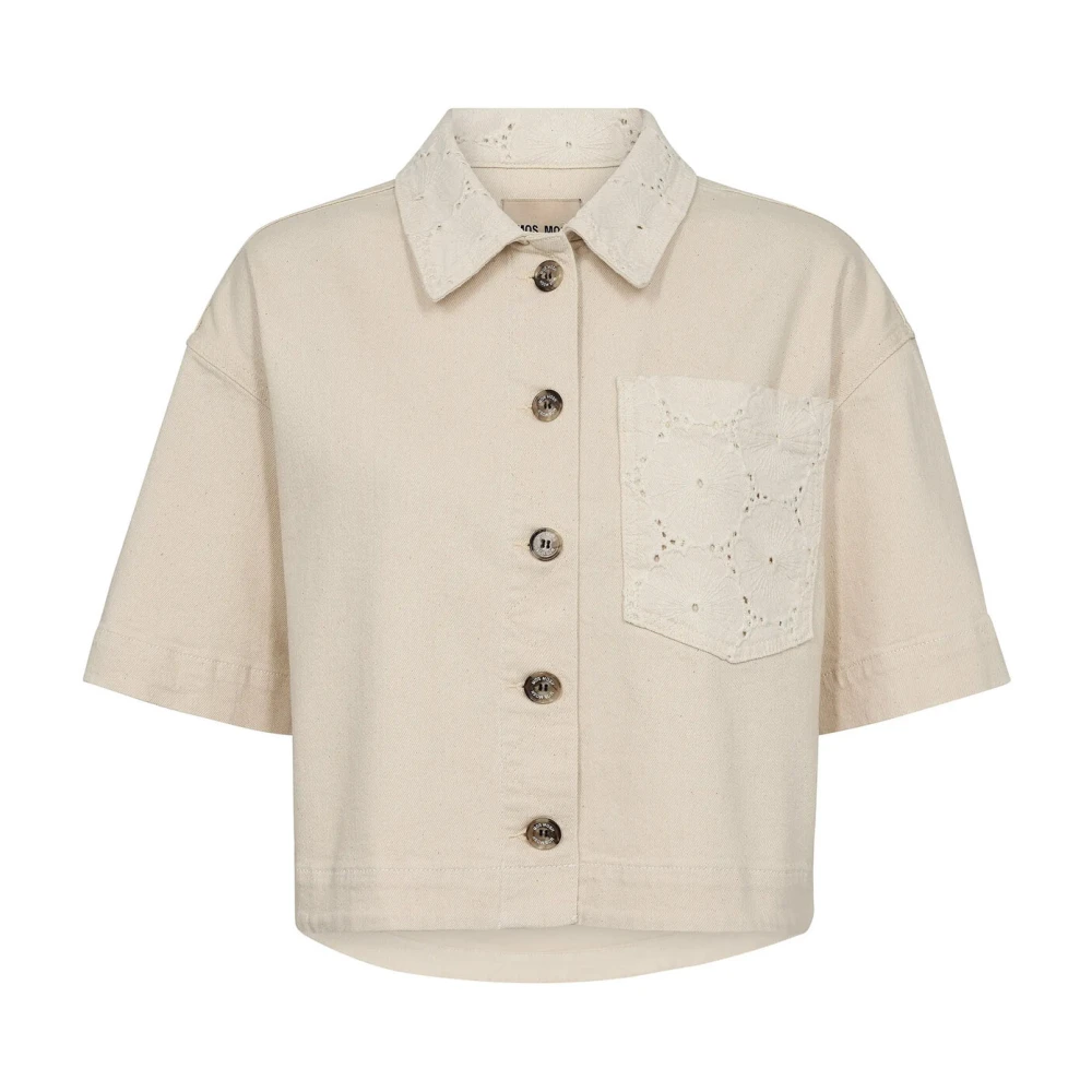 MOS MOSH Geknipte Clay Shirt met Kraag Beige Dames