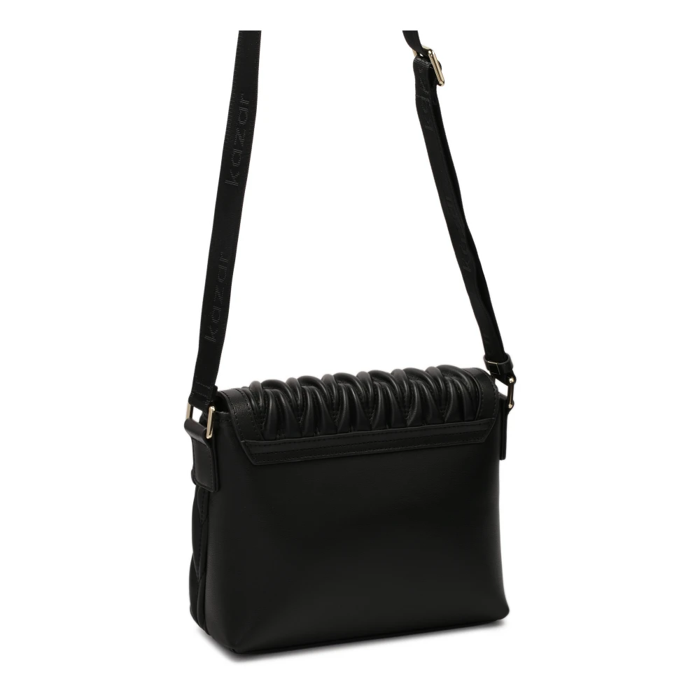 Kazar Zwarte riem handtas versierd met een driedimensionale vouw Black Dames