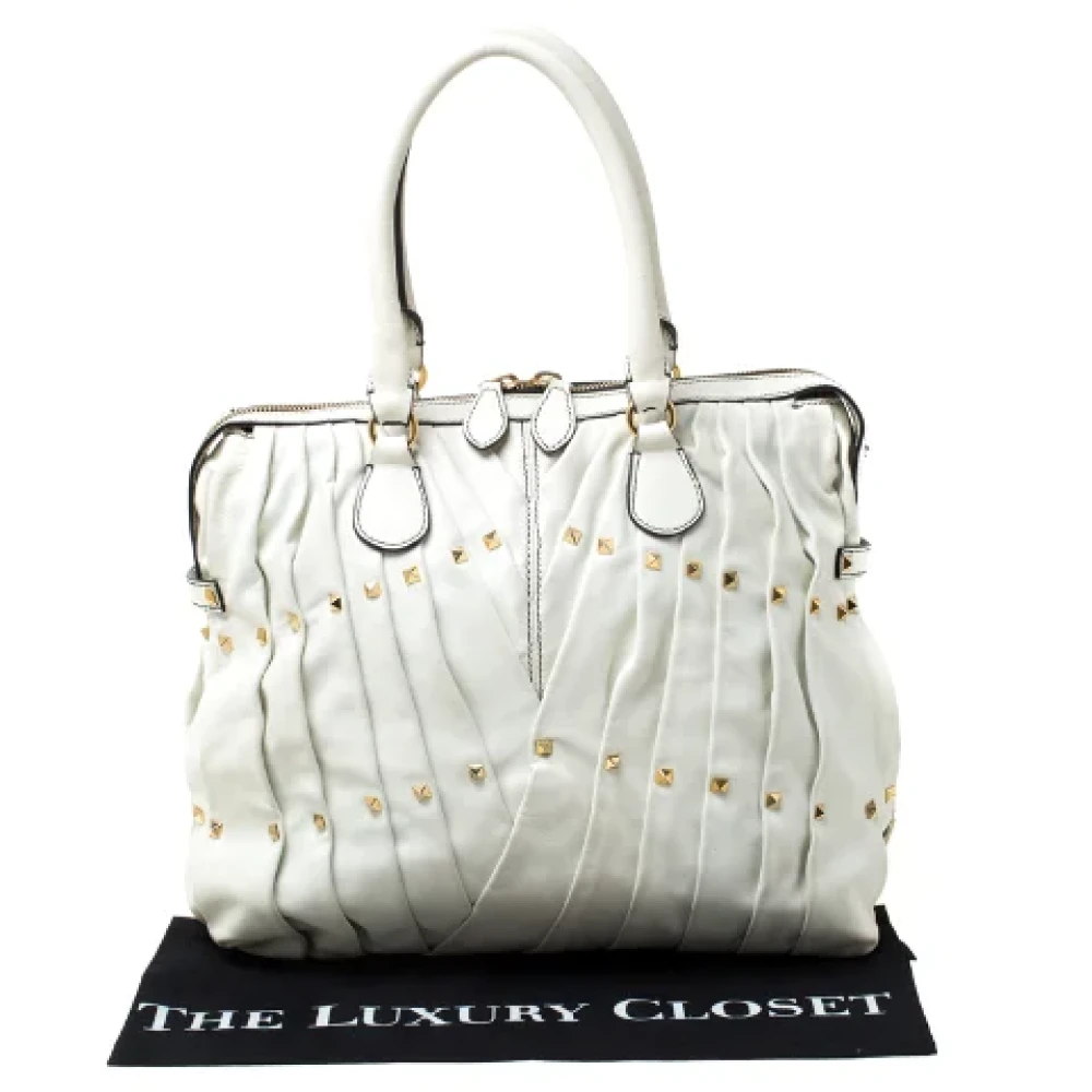 Valentino Vintage Pre-owned Leather totes White Dames