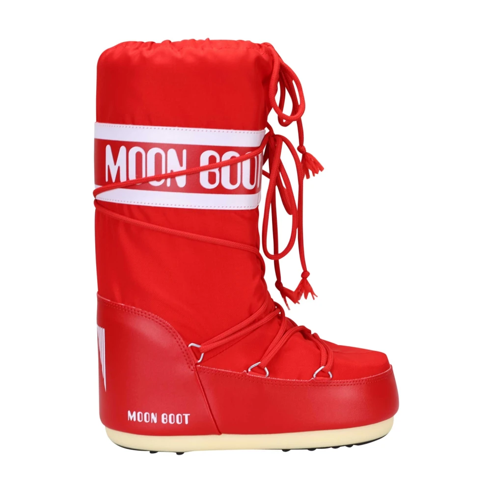 Moon Boot Men's Red Icon Nylon Snow Boots