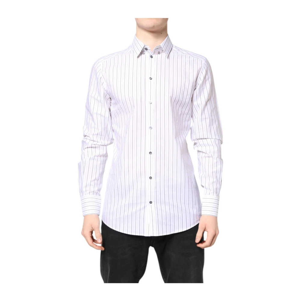 Dolce & Gabbana Luxurious Striped Dress Shirt - Male - Formal Shirts - White - L - Shirts