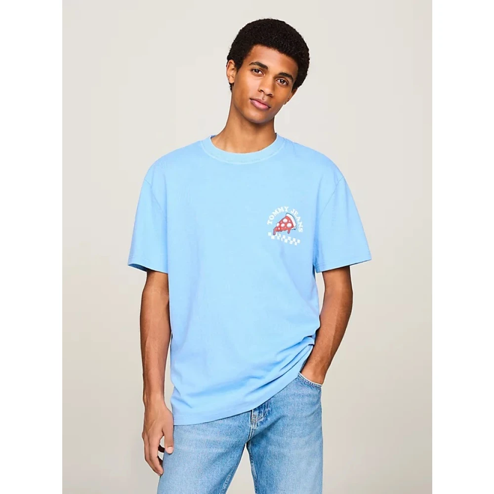 Tommy Jeans Grafische Print Unisex T-Shirt Blue Heren