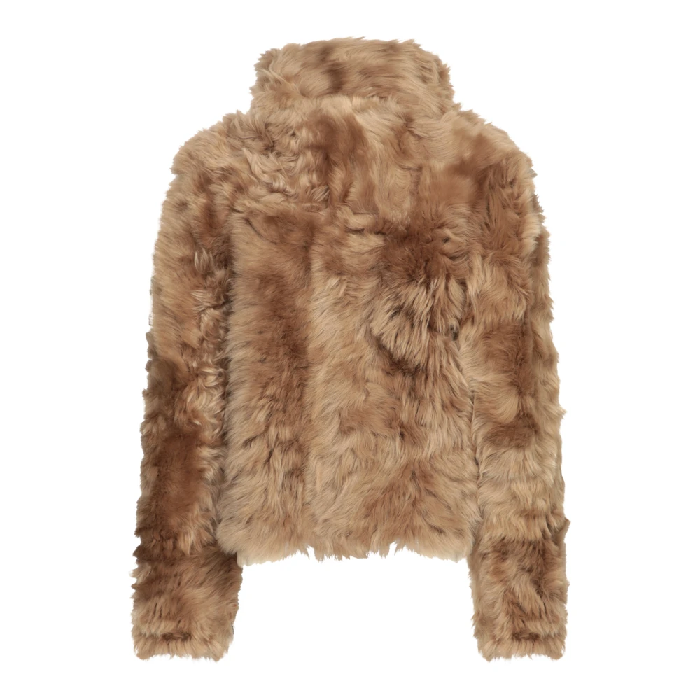 Yves Salomon Beige Winterjas Damesmode Brown Dames