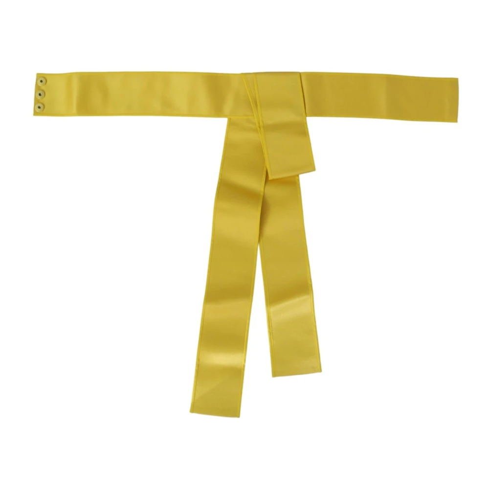 Dolce & Gabbana Women's Yellow Luxurious Silk Belt With Snap Button Closure