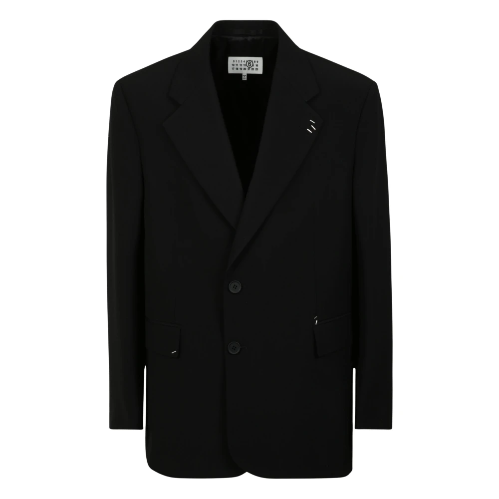 Mm6 Maison Margiela Men's Black Giacca Con Graffette