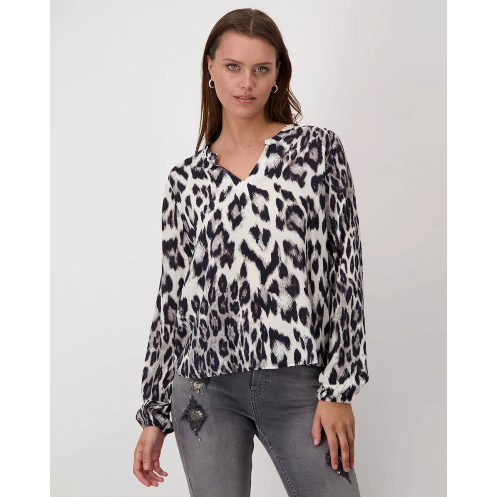 monari Blouse met lange mouwen en stijl 808116 Black Dames
