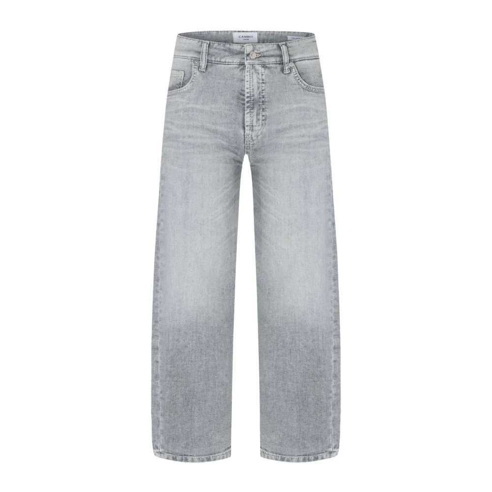 Cambio Women's Gray Straight Fit Jeans, S, O-Shape Oria Cropped Jeans